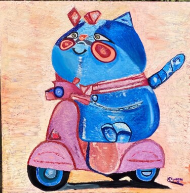 Cat on Vespa